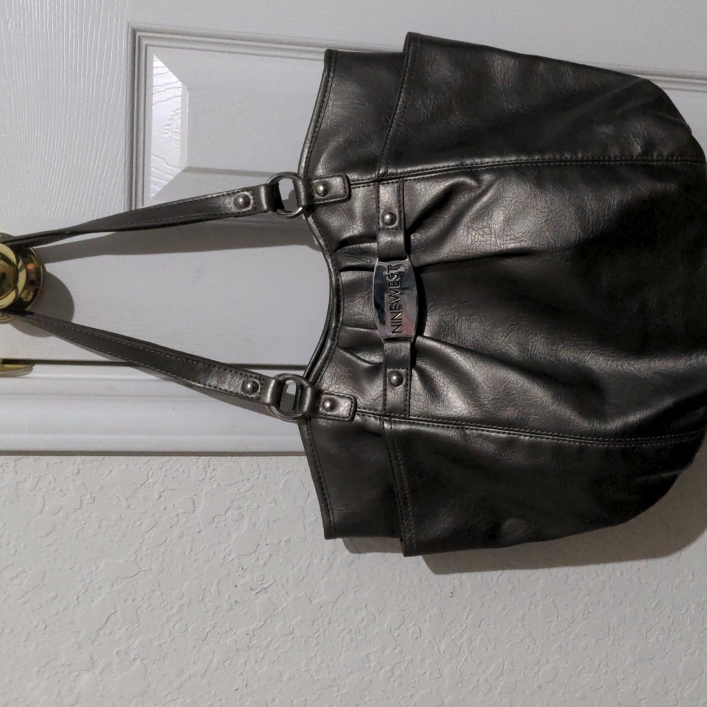 Nine West Silver Gray Large Women's Purse.